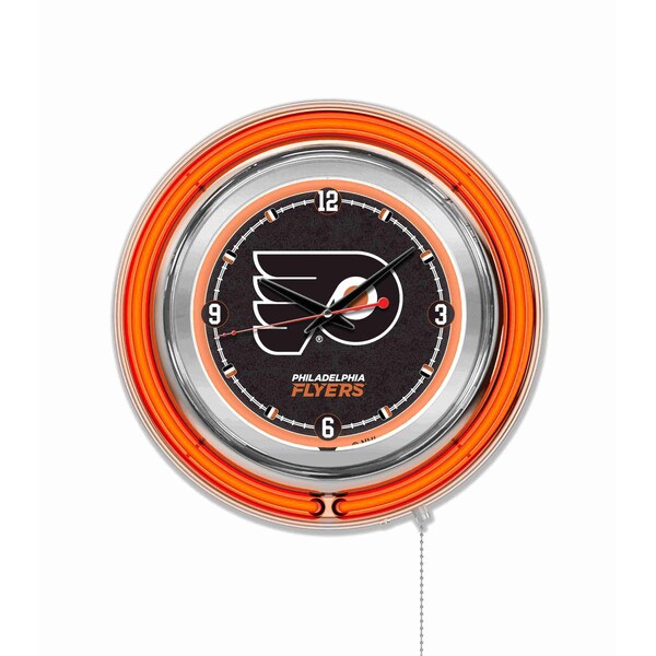 Holland Bar Stool Co Philadelphia Flyers Double Neon 15" Clock, NHL Clk15PhiFly - main