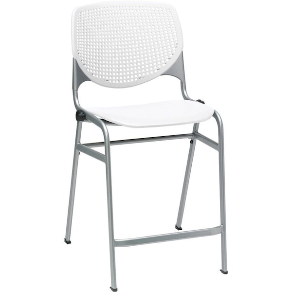 Kfi Counter Height Stool, White, Caster Type: Durable Nylon Glides CT2300-P08 - main