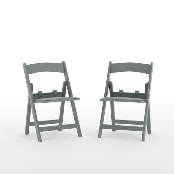 Flash Furniture HERCULES Kids Gray Resin Folding Chairs with White Gray Padded Seat, 2PK 2-LE-L-1K-GY-GG - main