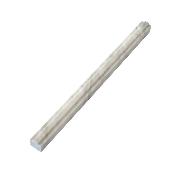 Apollo Tile Cloud Gray 1x12 Calacatta Bluette Marble Polished Pencil Liner Tile Trim 0.5 sqft/case, 10PK APLMBL884PA - main