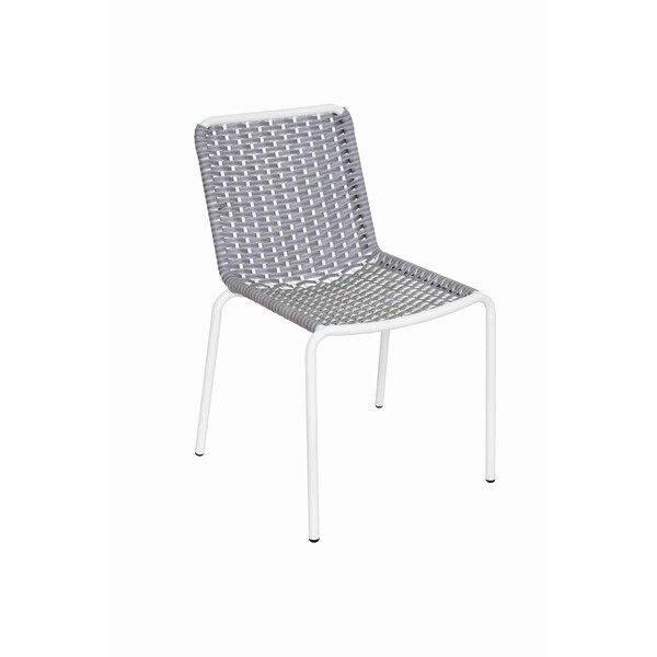 Bfm Seating Captiva Stacking Sidechair - Seaside Gray/White Frame PH402CGR-WH - main