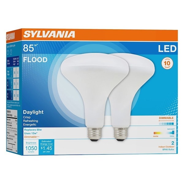 Sylvania LED Bulb, Flood/Spotlight, BR40 Lamp, 85 W Equivalent, E26 Lamp Base, Dimmable, Frosted 79624 - main