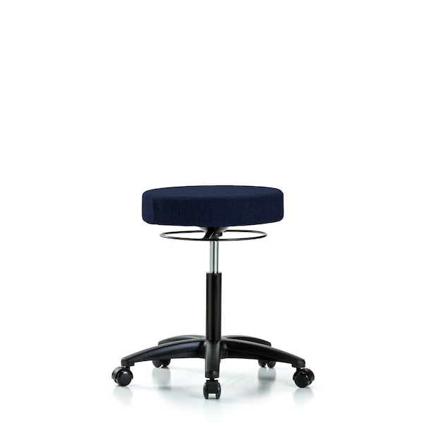 Blue Ridge Ergonomics Rutledge Fabric Stool without Back - Medium Bench Height with Casters in Navy Fabric BR-FMBSO-RG-NF-RC-F45 - main