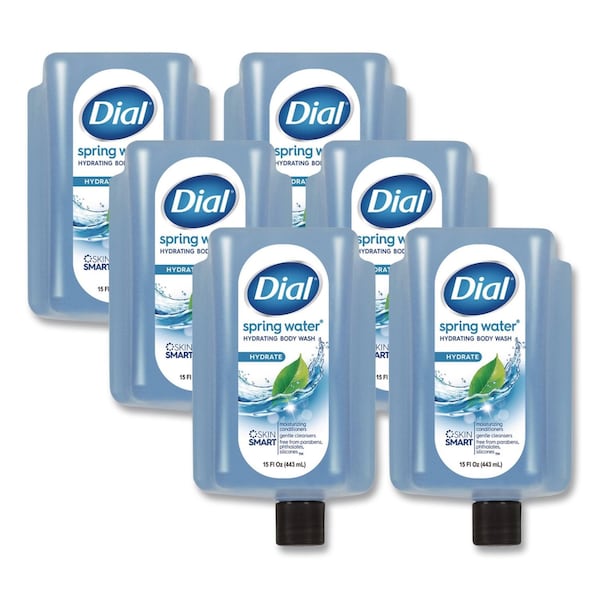 Dial Professional Body Wash Refill for Versa Dispenser, Spring Water Scent, 15 oz, 6PK DIA 99804 - main