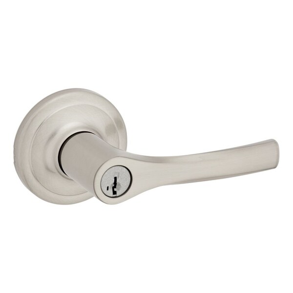Kwikset Henley Lever Entry Door Lock SmartKey with 6AL Latch and RCS Strike Satin Nickel Finish 405HYL-15S - main