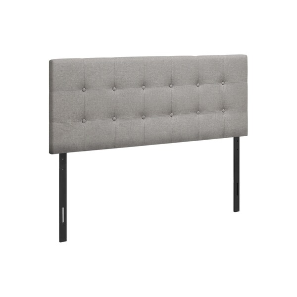 Homeroots Gray Linen Blend Upholstered Full Headboard 490175 - main