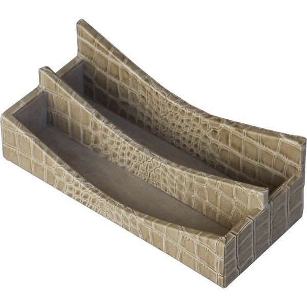 Dacasso Protacini Breeze Beige Italian Patent Leather Letter Holder A6308 - main
