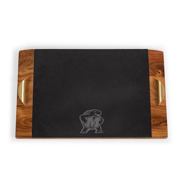 Picnic Time Family Of Brands NCAA Maryland Terrapins Covina Acacia and Slate Serving Tray 957-07-512-313-0 - main