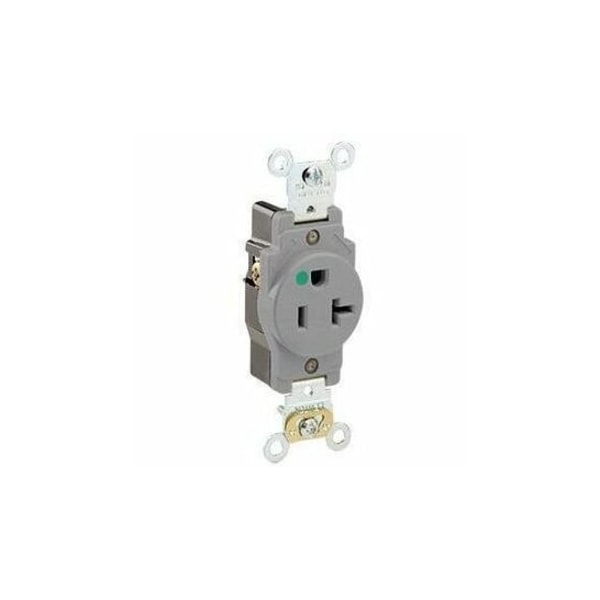 Leviton PlugsandReceptacles, 20A, 125VAC, Gry, Nylon 8310-GY - main