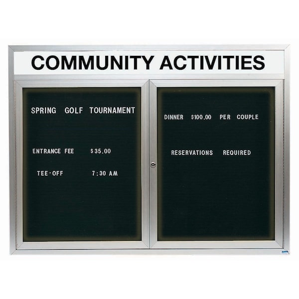 Aarco Illuminated Enclosed Letter Board Directory w/ Clear Satin Anodized Al Frame and Header, 36''Hx48''W ADC3648HI - main