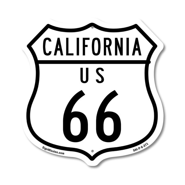 Signmission California Route Marker Shield Sign Us 6, 6 Inch X 6 Inch, Plastic Sign SHI-P-6-371 - main