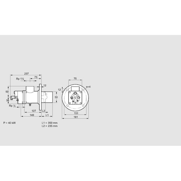 Honeywell Kromschroder BRNR ASSY, BIO50HB 350/235 37 DB KS84199113 - main