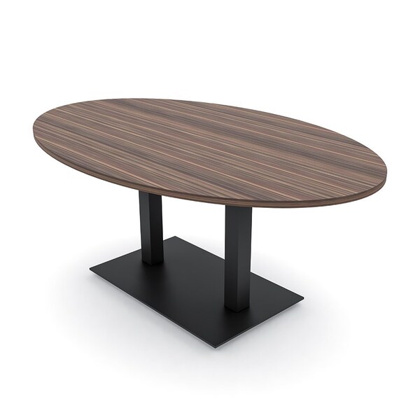 Skutchi Designs Oval Conference Table With Power Unit, 48 in W, 72 in L, Brown HAR-OVL-48X72-DOU.BK-H3041-NA - main