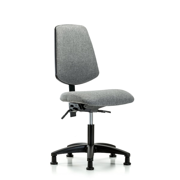 Blue Ridge Ergonomics Desk Chair Fabric Desk Chair, Med, Bk, Glides, Gry, No Arms, 19" to 24" Height, Fabric, Grey BR-FDHCH-MB-RG-T0-A0-RG-F44 - main
