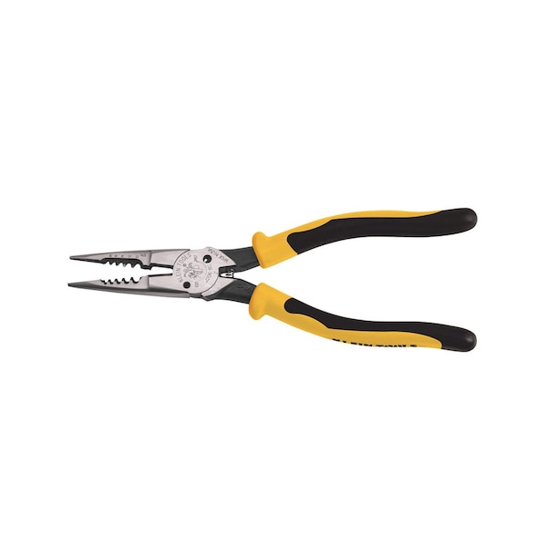 Klein Tools Pliers, All-Purpose Needle Nose, Spring Loaded, Cuts, Strips, 8.5-Inch J206-8C - main
