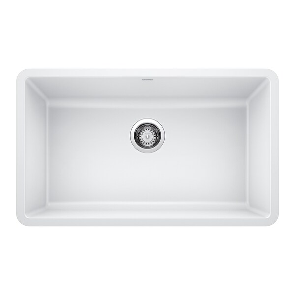 Blanco Precis SILGRANIT 30in Single Bowl Undermount Kitchen Sink - White 442533 - main