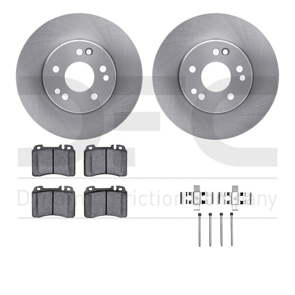 Dynamic Friction Co DFC Rotors with EURO 5000 Ceramic Brake Pads includes Hardware 6612-63159 - main