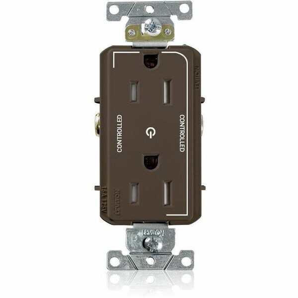 Leviton Dec Plus Dup 15A 125V TR 2Mrk-Ctrl Brn TDR15-S2 - main