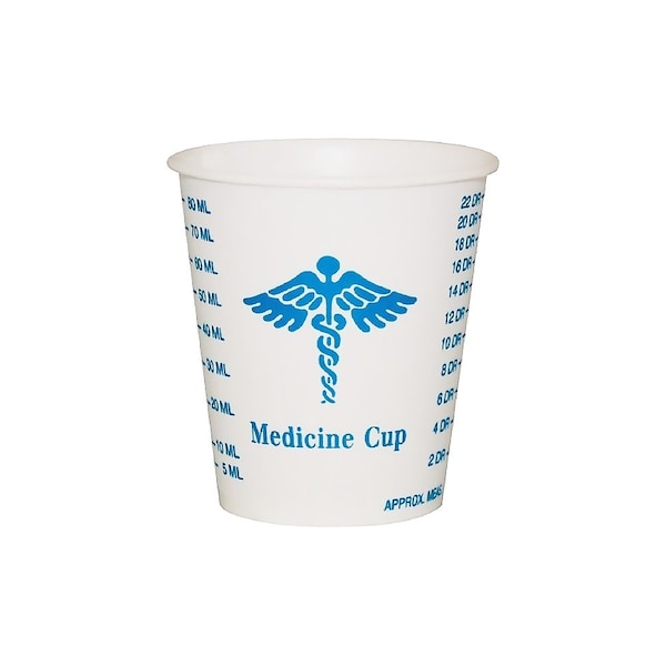 Solo Graduated Medicine Cup 3 oz. Medical Print Wax Coated Paper Disposable, 100PK R3-43107 - main