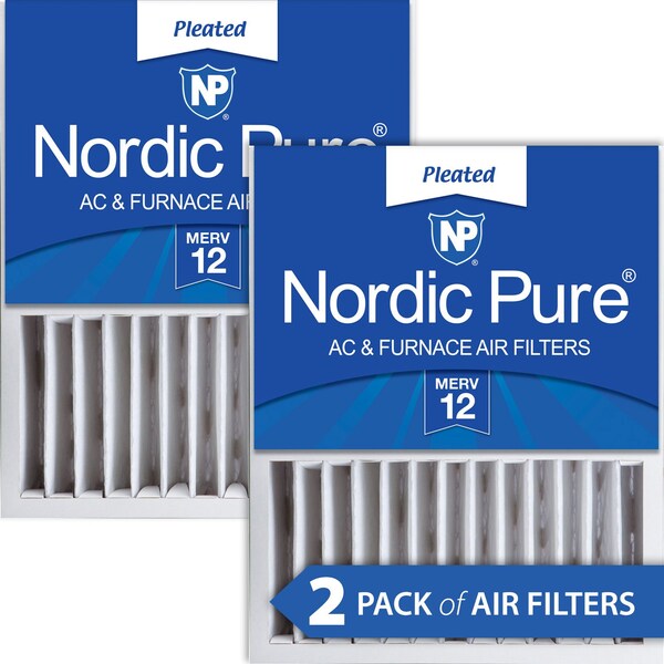 Nordic Pure 16x20x5 Pleated Air Filter, High Capacity, Electrostatically Charged Synthetic Media, MERV 12, 2 PK 16x20x5HM12-2 - main
