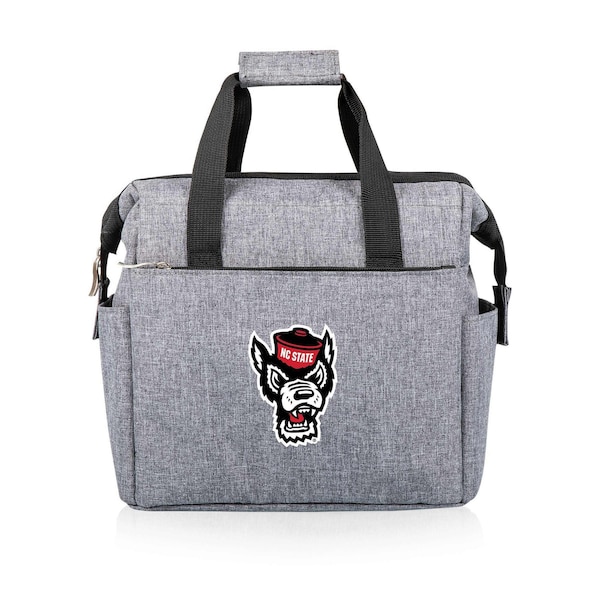 Picnic Time Family Of Brands NCAA NC State Wolfpack On The Go Lunch Bag Cooler - Soft Cooler Lunch Box, Heathered Gray 510-00-105-424-0 - main