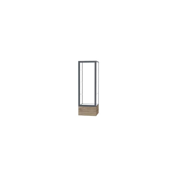 Ghent Keepsake Display Case, Driftwood Oak Finish, Clear Glass Bck, Stn Ntrl Almnm Frm, 72"Hx24"Wx 24"D 4024CB-SN-DK - main