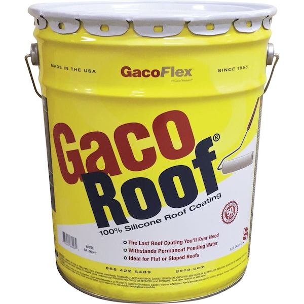 Gaco Roof VOC-Compliant Silicone Roof Coating Wht 5 Gal. GR1600C-5 - main