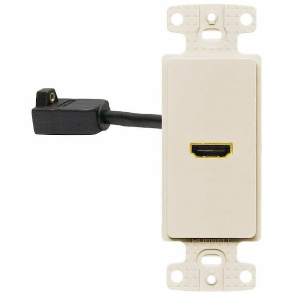 Hubbell Wiring Device-Kellems Video Wall Plate and Jack, HDMI, Lt Al NS801LA - main