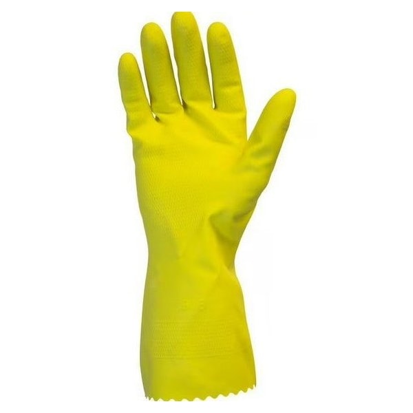 Safety Zone Flock Lined Latex 20 mil Gloves - Yellow, Sm - 12 Pairs GRFY-SM-2T-R/C - main