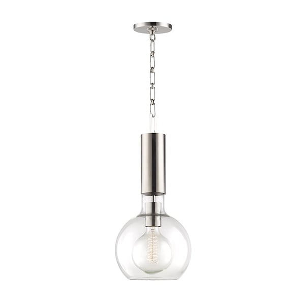 Hudson Valley Lighting Raleigh 1 Light Pendant 9 In. Polished Nickel 1409-PN - main
