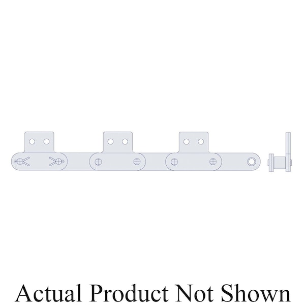 Hkk Chain HKK Double Pitch Riv Standard Conveyor w/SA-2 Att Every 2nd P on Pin Link, 1.25P, .4 Dia x 3/8 W DC050RSA2E2P - main