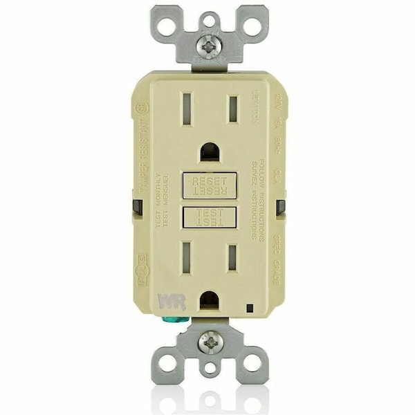 Leviton ELECTRICAL RECEPTACLES 15A WR/TR SLIM GCFI IV GFWT1-I - main