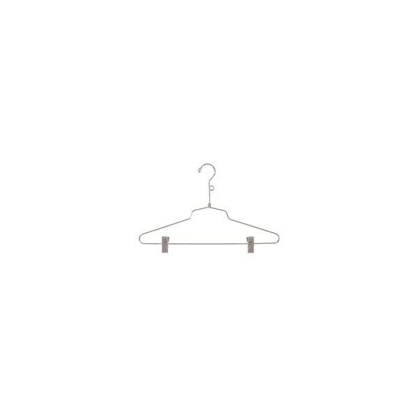 Specialty Store Services 16 Inch Chrome Metal Hanger With Clips, Swivel Neck, 100PK 8099 - main