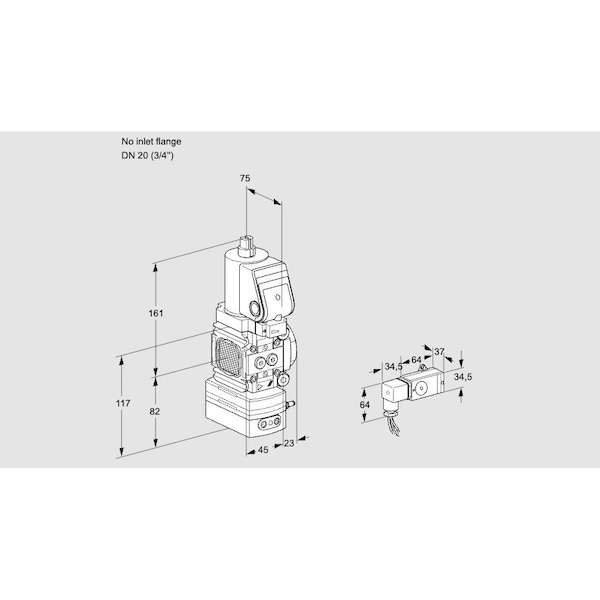 Honeywell Kromschroder Gas Pressure Regulator with Solenoid Valve, 500 mbar, DN15, 24V DC KS88024209 - main