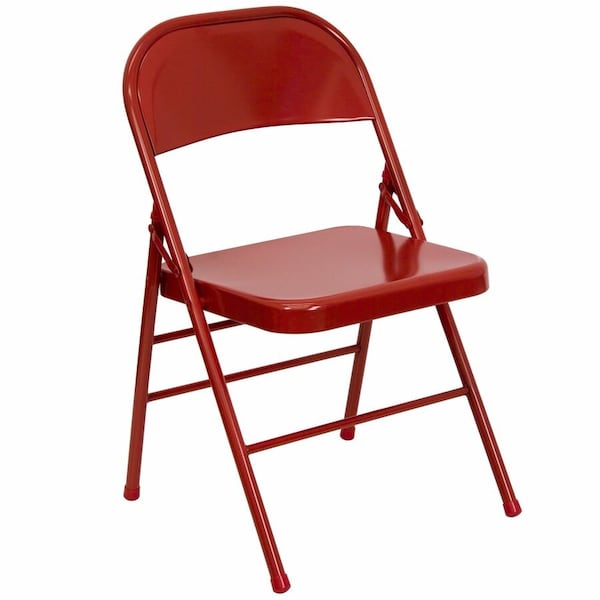 Flash Furniture Metal Folding Chair, Red HF3-MC-309AS-RED-GG - main