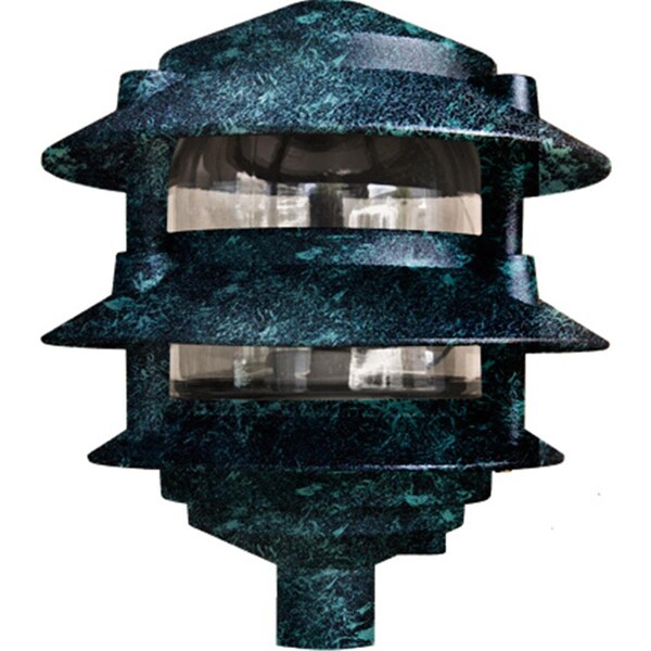 Intense Cast Aluminum Three Tier Pagoda Light, Verde Green IN2563077 - main