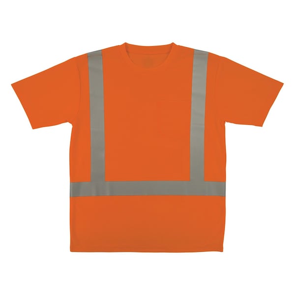 Ergodyne Hi-Vis Shirt, 3XL, Orange, Short Sleeve 21857 - main