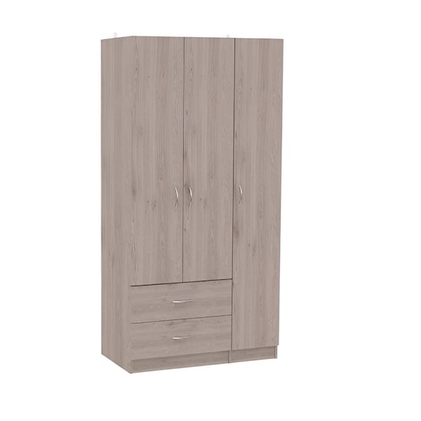 Homeroots 35" Light Gray Two Drawer Combo Dresser 534935 - main