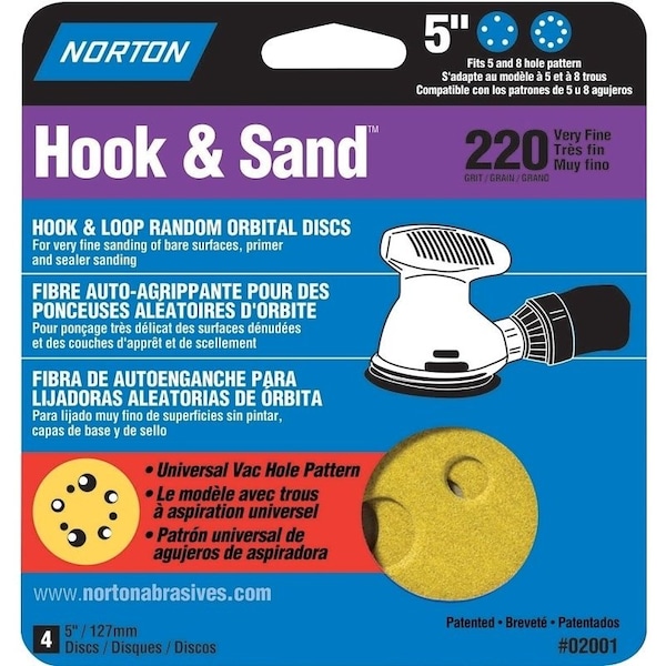 Norton Co SANDING DISC HL 5IN 220GRIT 2001 - main