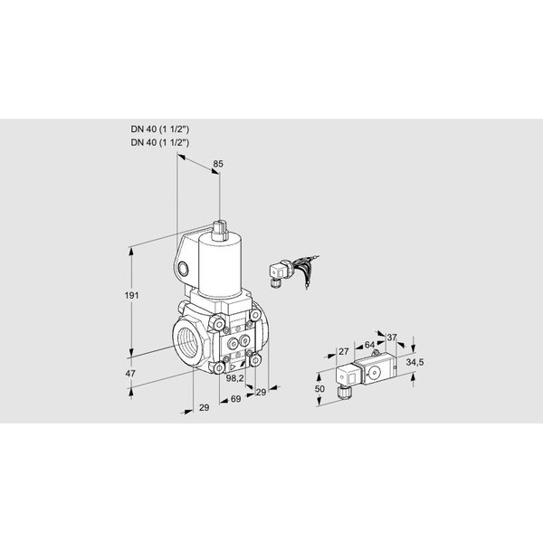 Honeywell Kromschroder Gas Solenoid Valve - Class A, 500 mbar, IP65, EN 161 KS88031758 - main