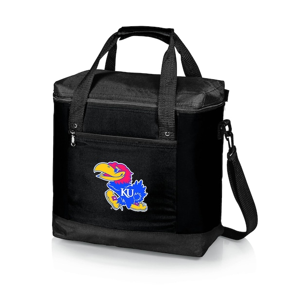 Picnic Time Family Of Brands NCAA Kansas Jayhawks Montero Tote Cooler Bag - Soft Cooler Bag - Picnic Tote, Black 604-00-179-244-0 - main