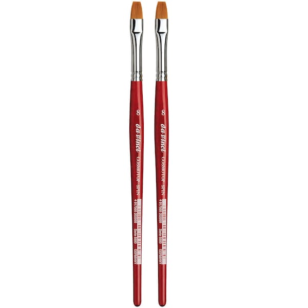 Da Vinci COSMOTOP-SPIN Silk painting Brush, Synthetic, Watercolor, Flat, Size 8, 2PK VA-5880_8 - main