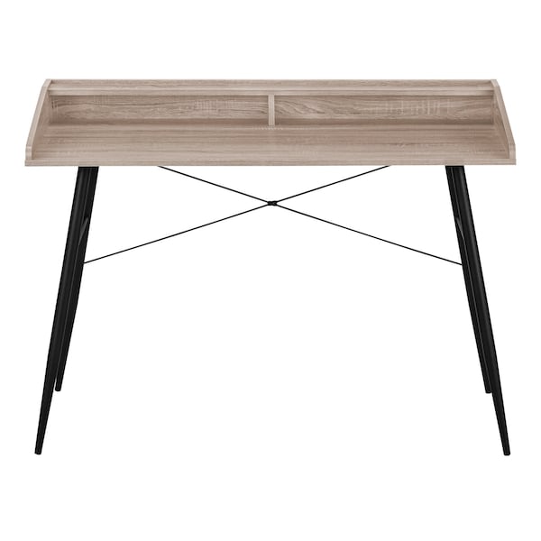Homeroots 47" Taupe and Black Wood and Metal Parsons Computer Desk 489834 - main