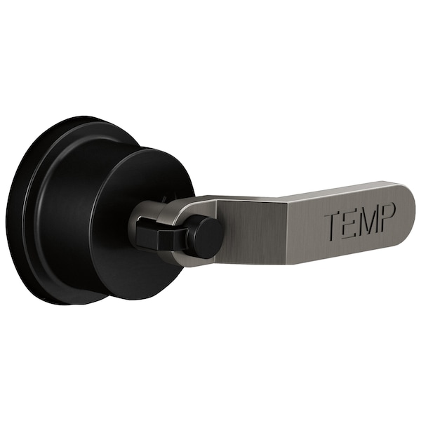 Brizo Litze Sensori Thermostatic Valve Trim Handle Kit, Industrial Lever Matte Black/Luxe Steel HL6634-BLSL - main