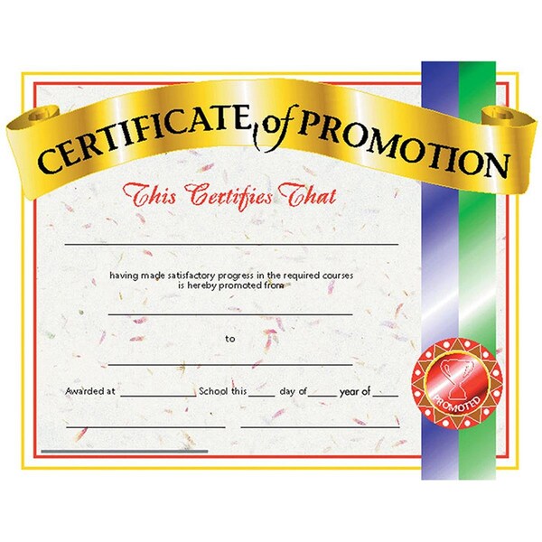 Alfred Music Hayes Certificates Of Promotion, 8.5 x 11 in., 90PK SW3483179 - main