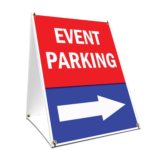 Signmission Event Parking With Arrow, 24 Inch x 18 Inch A-frame Yard Sign, Plastic Sign SBC-1824-Event Parking With Arrow - main