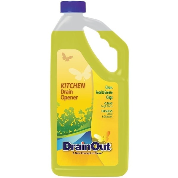 Drain Out Drain Opener, Liquid, Yellow, Citrus, 32 oz, Bottle DOK0632N - main