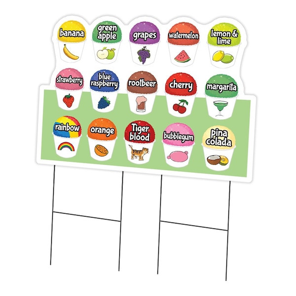 Signmission 15 Snowcone Yard Sign & Stake outdoor plastic coroplast window, C-DC-2436-15 Snowcone C-DC-2436-15 Snowcone - main