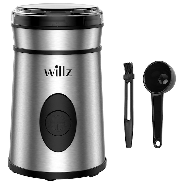 Willz 50 Gram Stainless Steel Blade Electric Coffee Grinder in Silver WLCG06S1E02 - main