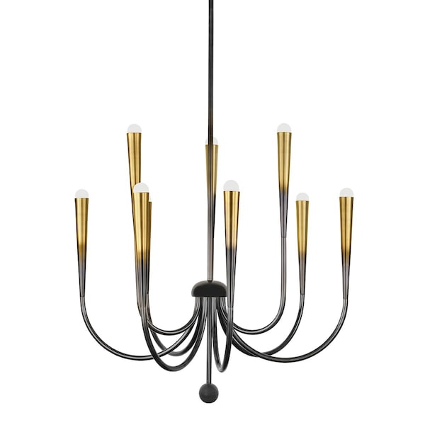 Hudson Valley Lighting Adley 9 Light Chandelier in Gradient Brass by Cortney Bishop CB3849-GB - main